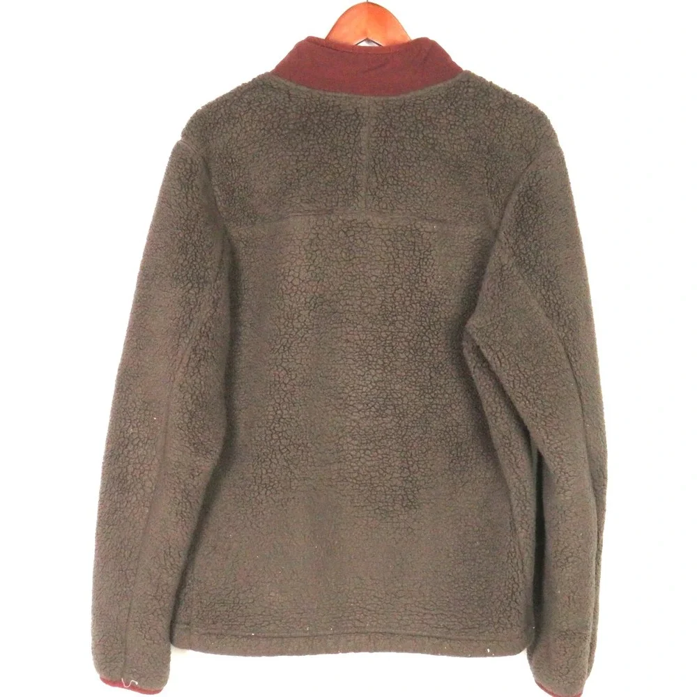 The North Face Chocolate Brown‎ Pull Over 1/4 Zip Deep Pile Fleece Jacket Medium
